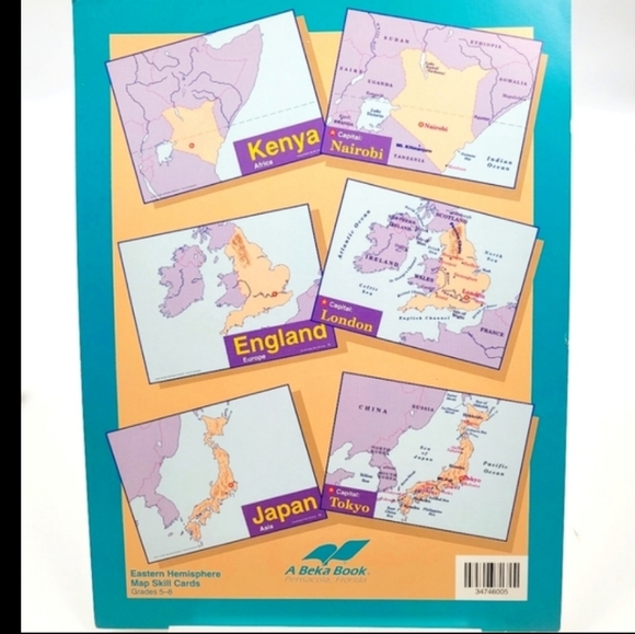 A Beka 54 Eastern Hemisphere Map Skill Cards - Picture 3 of 5